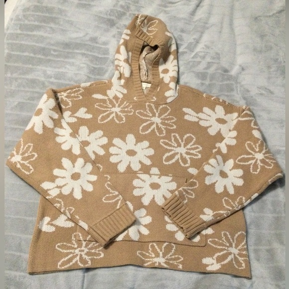 La Hearts Tops - LA Hearts Holly Print Knit Hoodie Sample Size XS
